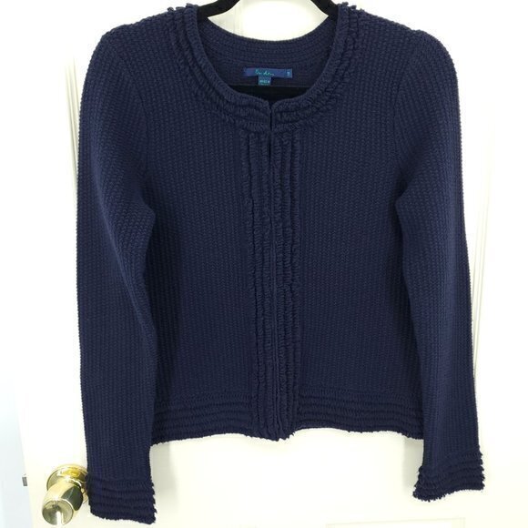 Boden 100% Wool Chunky Knit Cardigan UK 12/US 8 Blue - Picture 1 of 16